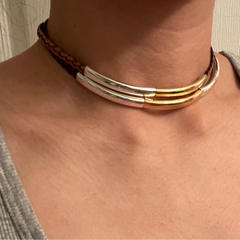 Lizzy James 2 in 1 convertible wrap bracelet & necklace leather